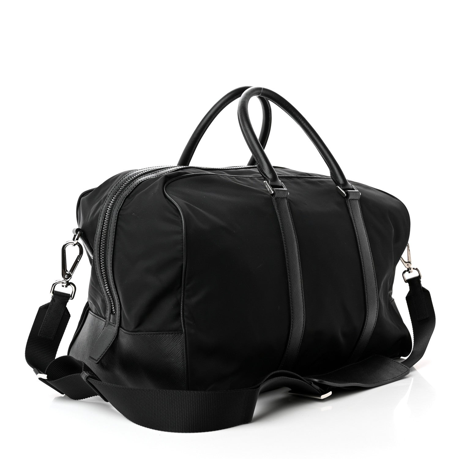 Prada Tessuto Nylon Saffiano Duffle Black 2 of 18