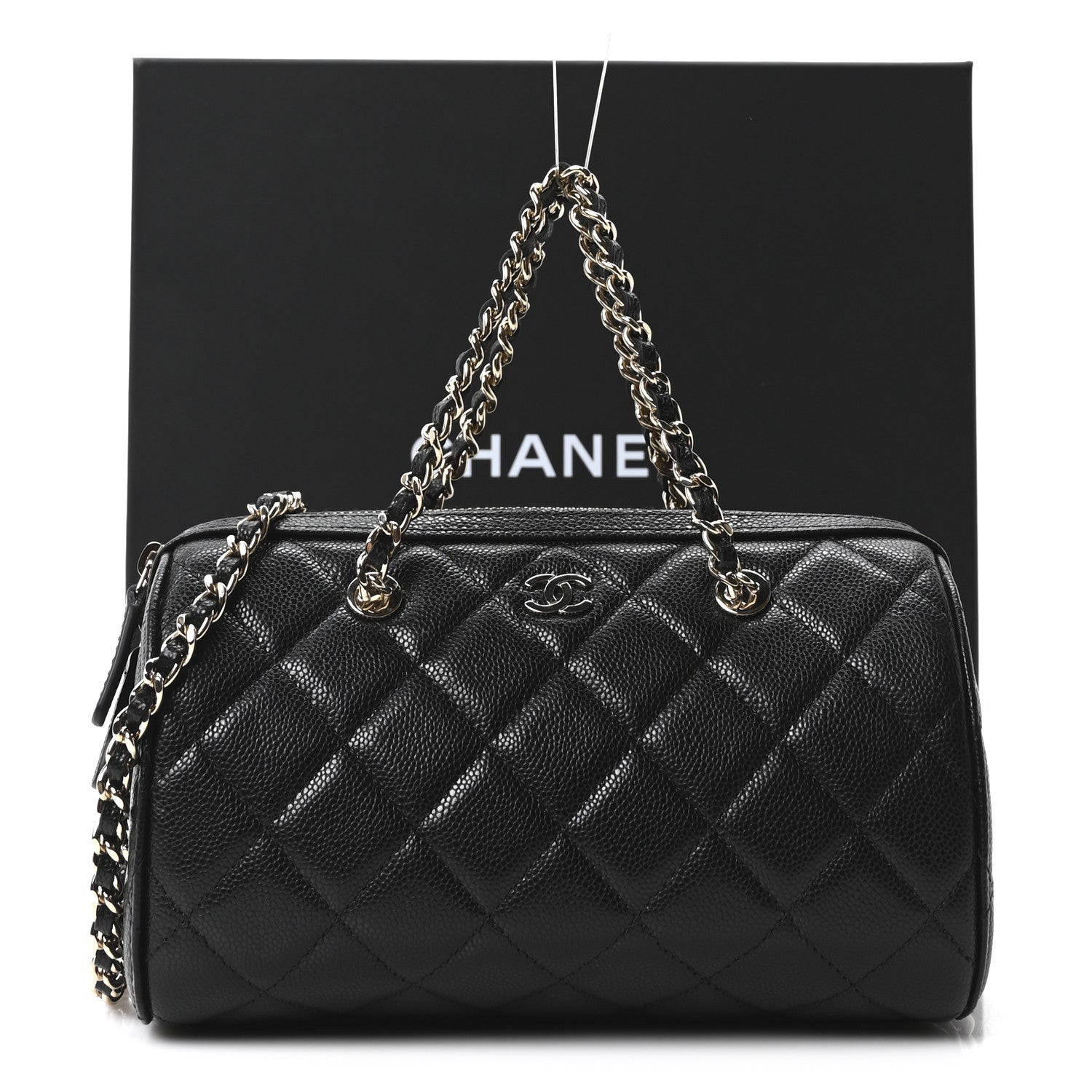 Chanel Caviar Quilted Barrel Purse With Chain  Black 11 of 11
