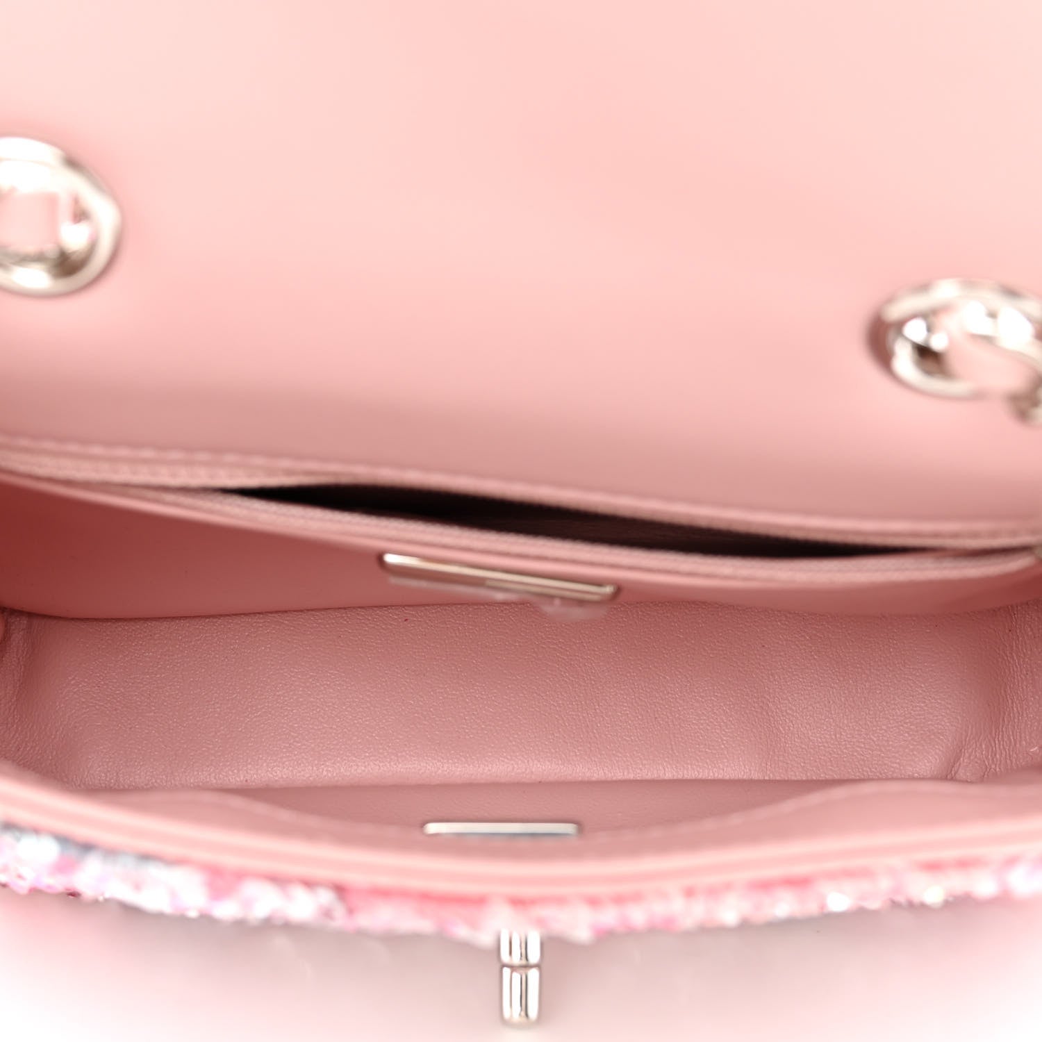 Chanel Sequin Mini Rectangular Flap Light Pink Silver 5 of 11