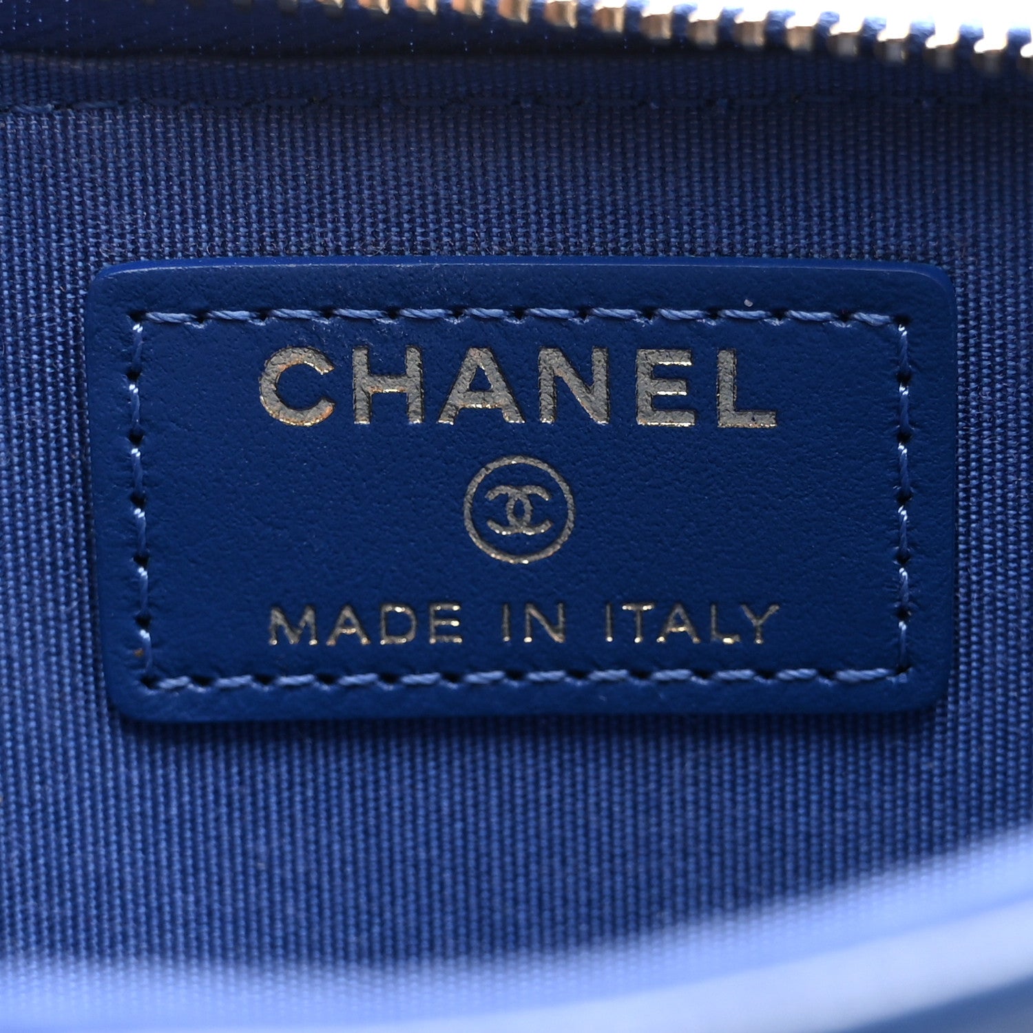 Chanel Shiny Goatskin Quilted Chanel 19 Flat Wallet Pouch Blue 6 of 7