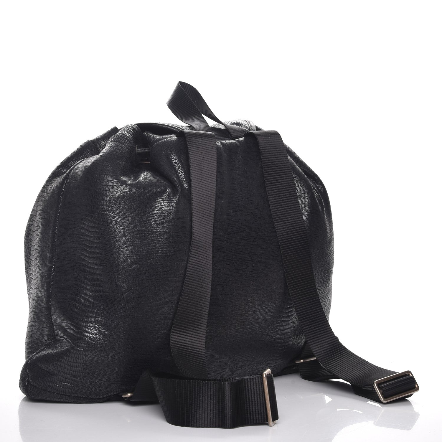 Chanel Lizard Printed Jersey Backpack Black 3 of 7