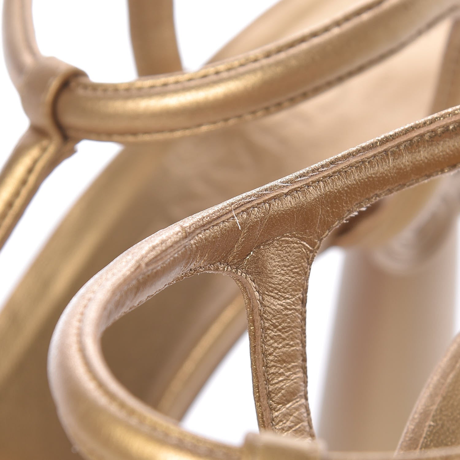 Chanel Laminated Lambskin Parthenon Platform Sandals 40.5 Gold 14 of 15