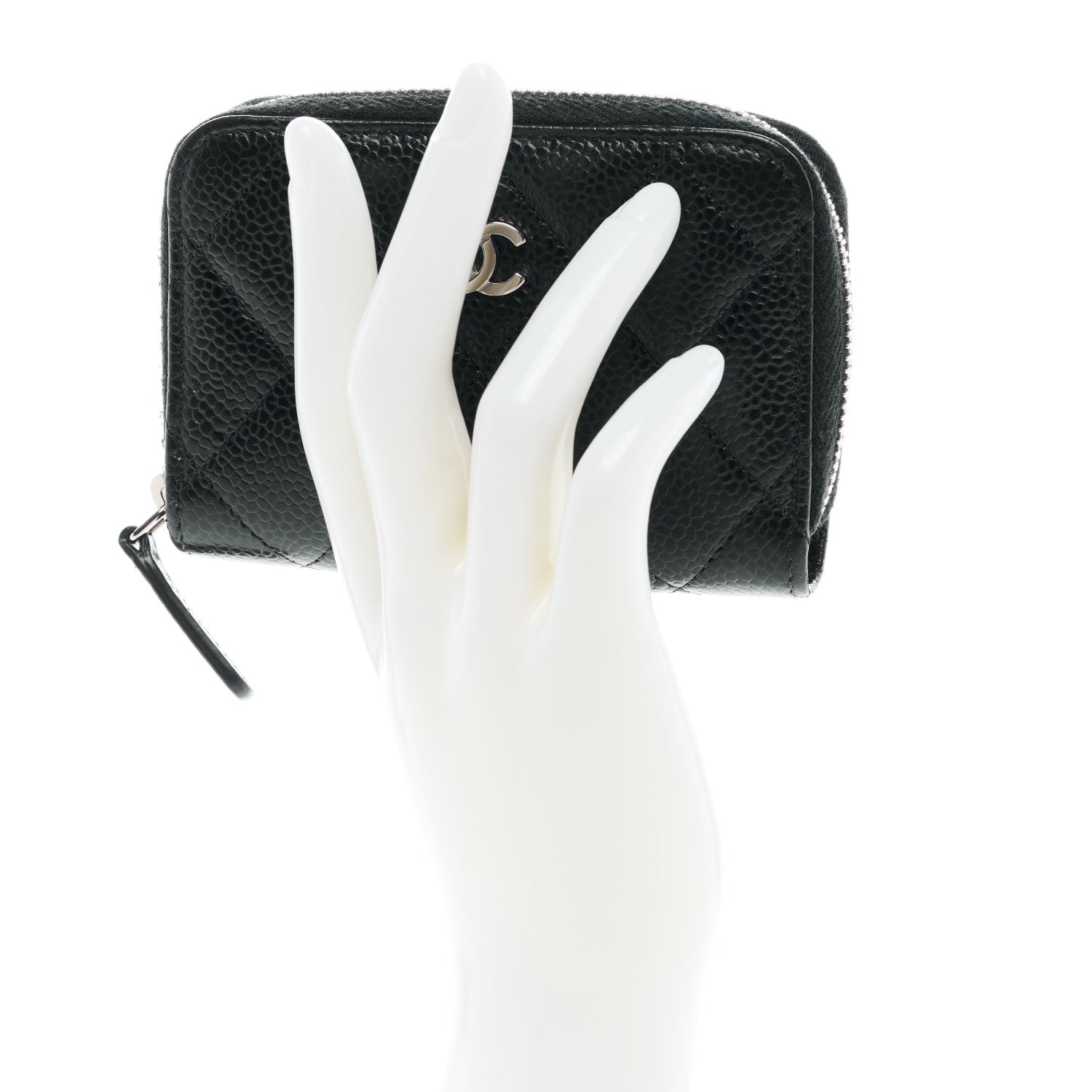 Chanel Caviar Quilted Zip Coin Purse Black 2 of 7