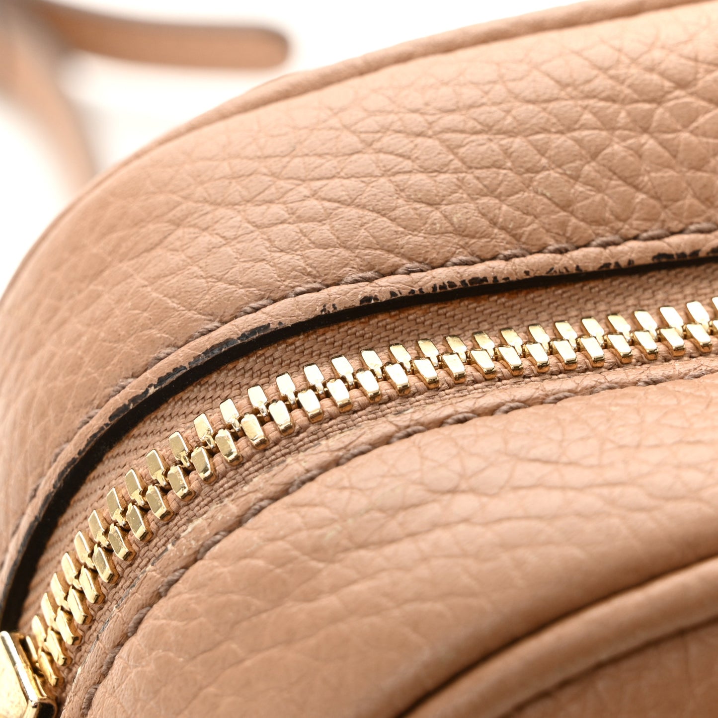 Pebbled Calfskin Small Soho Disco Bag Camelia