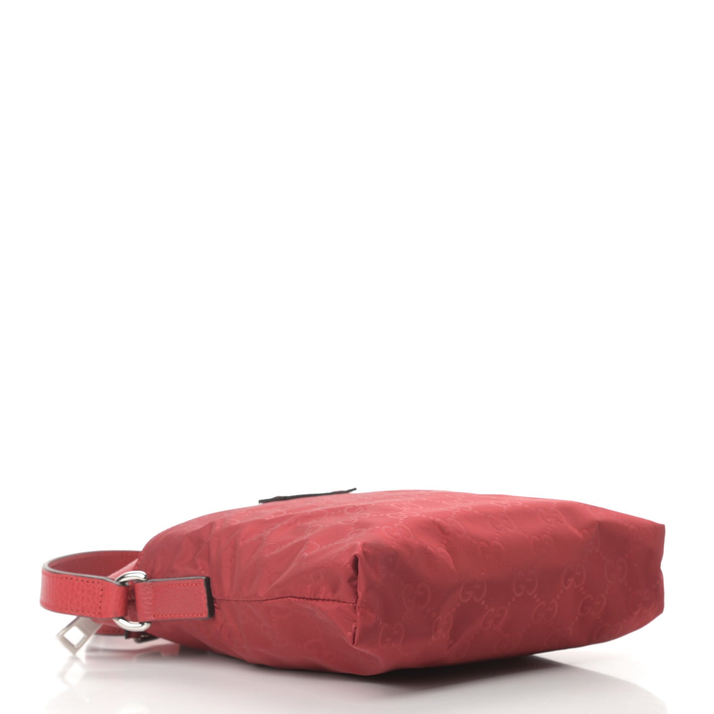 Nylon Monogram Dollar Calfskin Small Flat Messenger Bag Vibrant Red