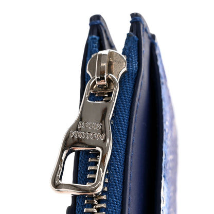 Louis Vuitton Cowhide Monogram Bandana Coin Card Holder Blue 7 of 9