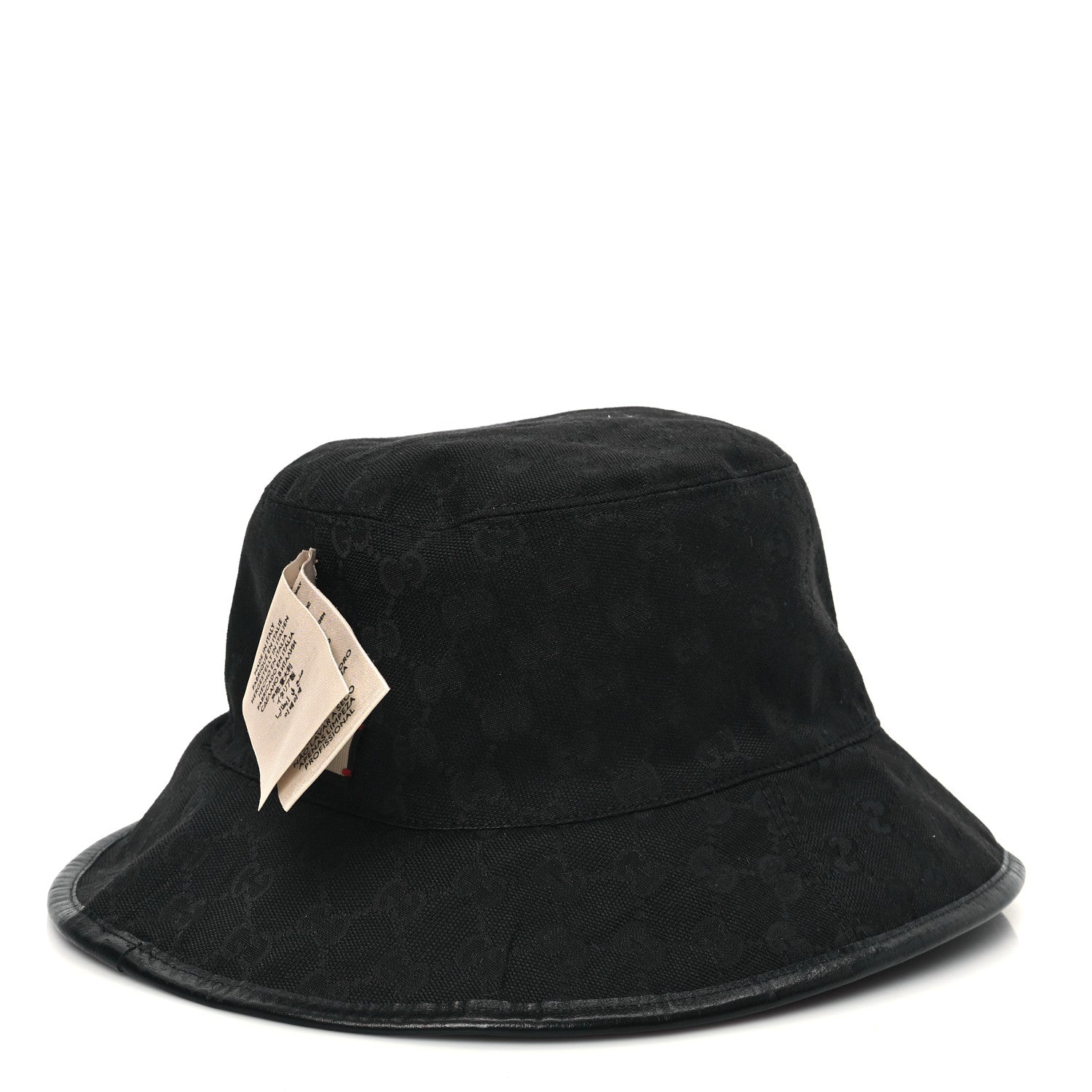 Gucci Wool Nylon GG Monogram Reversible Bucket Hat XL Black Grey