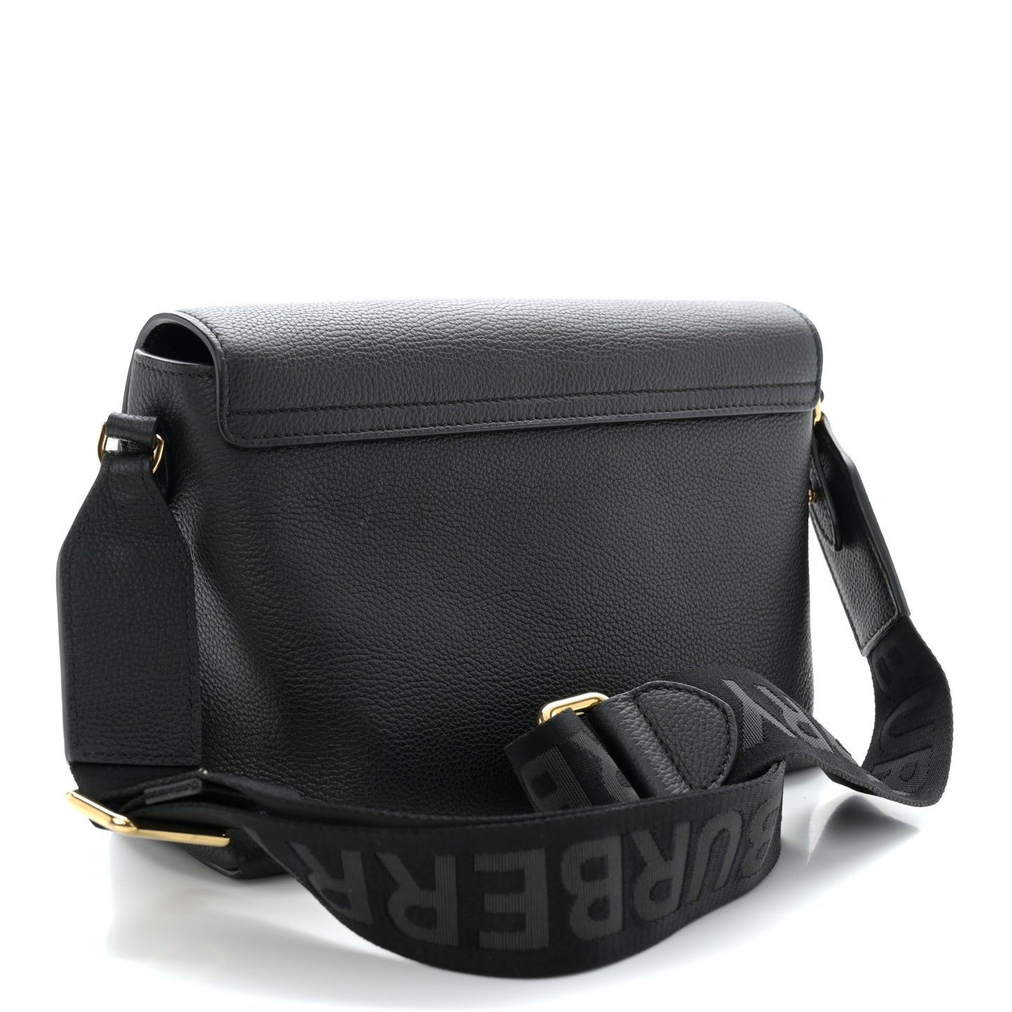 Coated Canvas Calfskin Vintage Check Medium Note Crossbody Bag Black