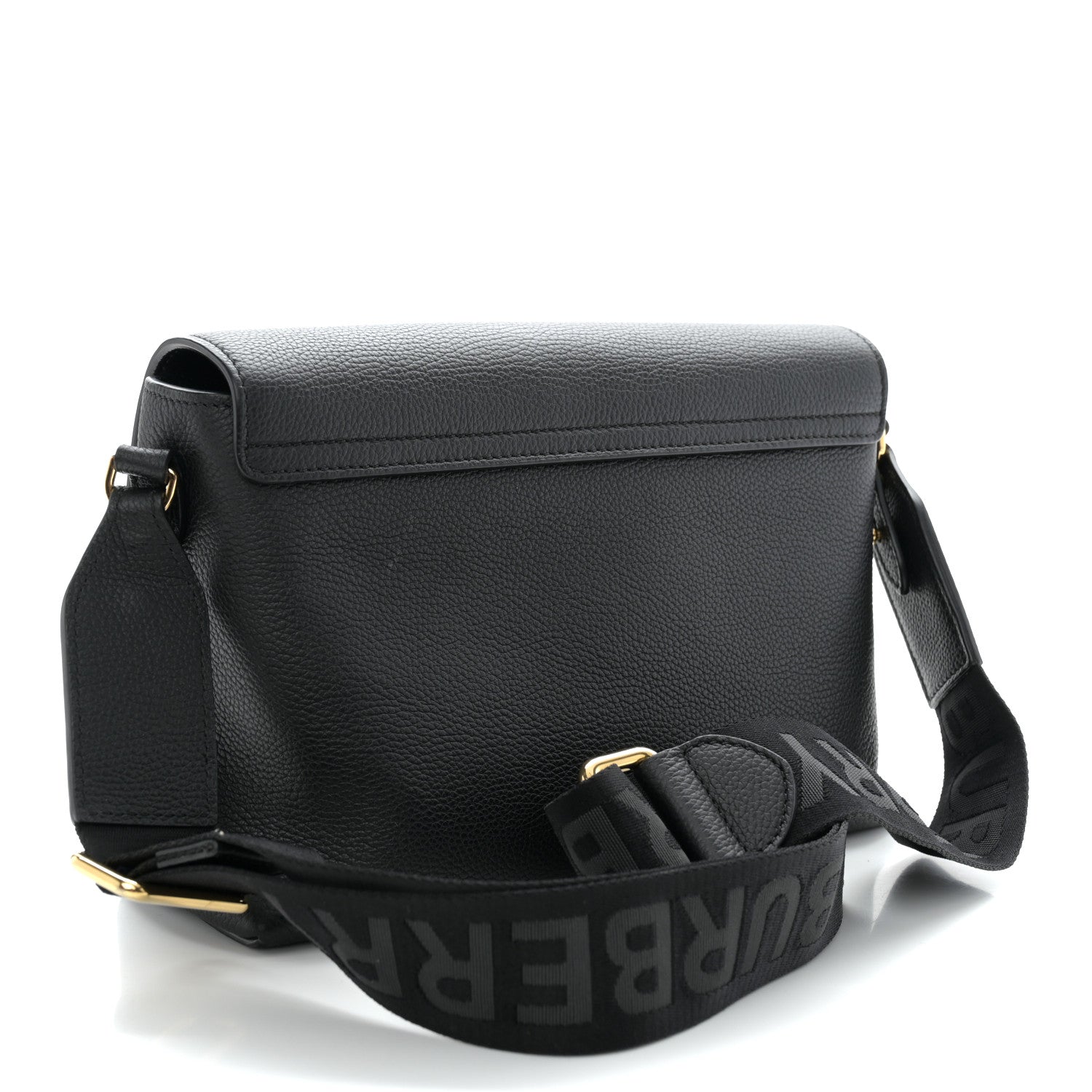 Burberry Coated Canvas Calfskin Vintage Check Medium Note Crossbody Bag Black 3 of 9