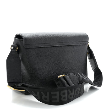 Burberry Coated Canvas Calfskin Vintage Check Medium Note Crossbody Bag Black 3 of 9