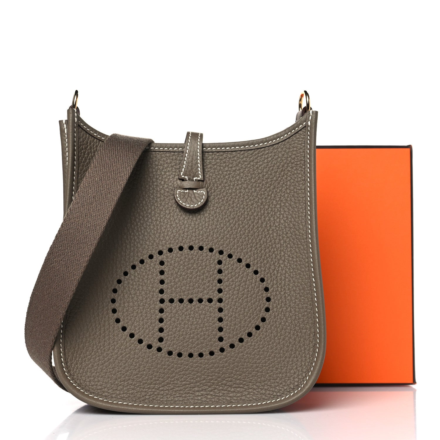Hermes Taurillon Clemence Evelyne TPM Etoupe 11 of 11