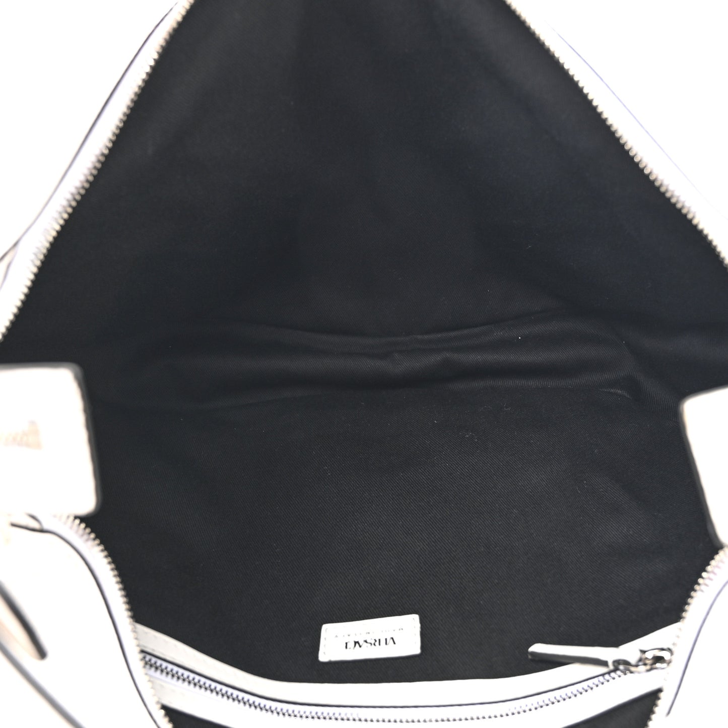 Calfskin Medium Repeat Zip Hobo Optical White