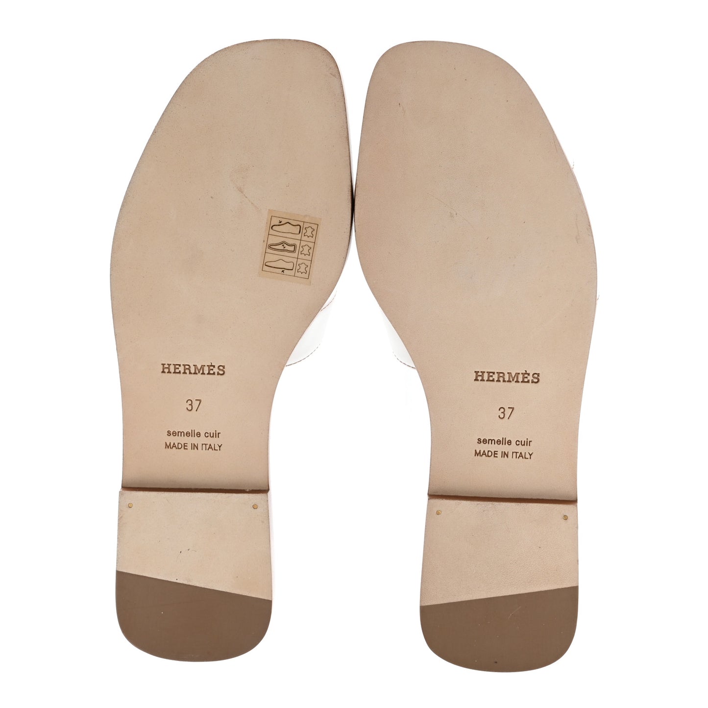 Box Calfskin Oran Sandals 37 White