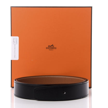 Hermes Box Togo 32mm Belt Strap 90 Black Gold 4 of 4