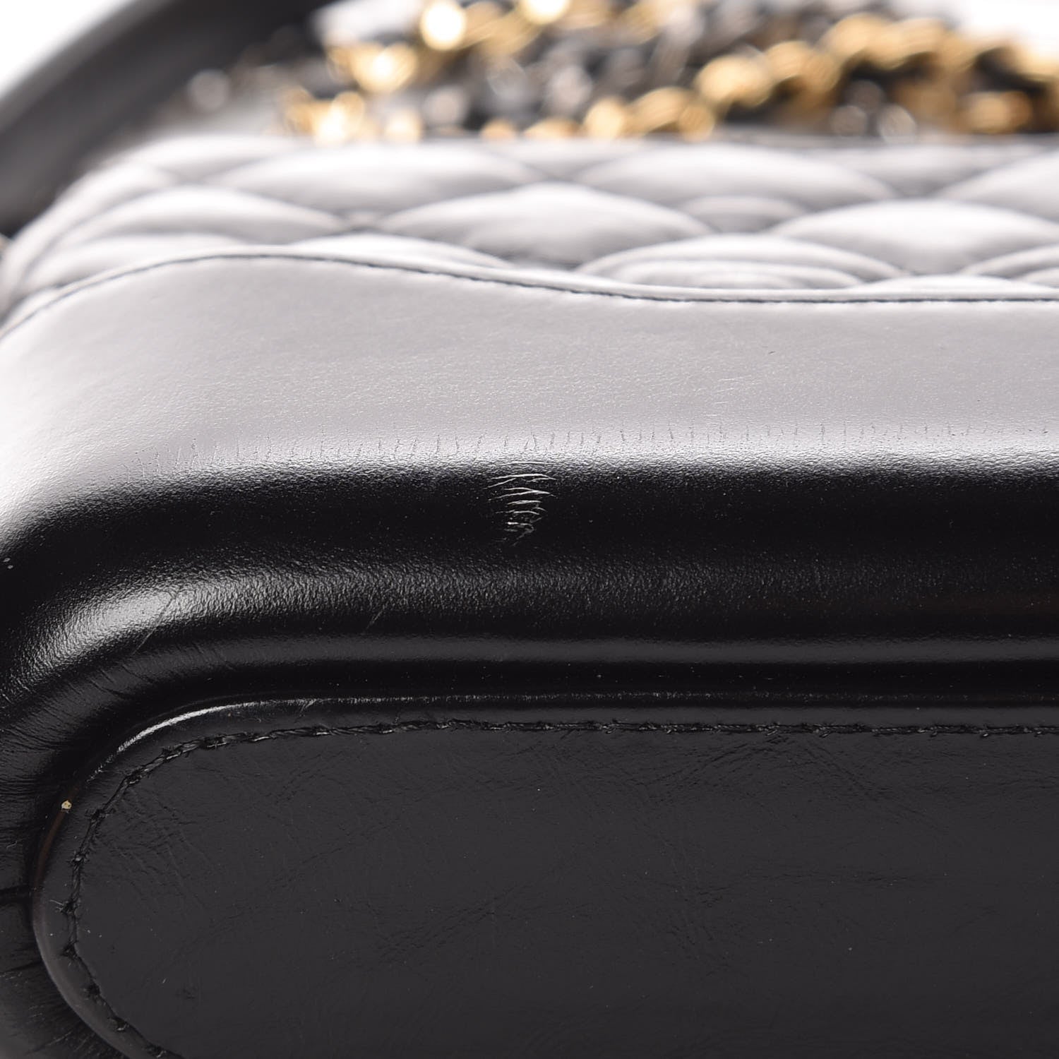 Chanel Aged Calfskin Quilted Small Gabrielle Clutch With Chain Black 13 of 14