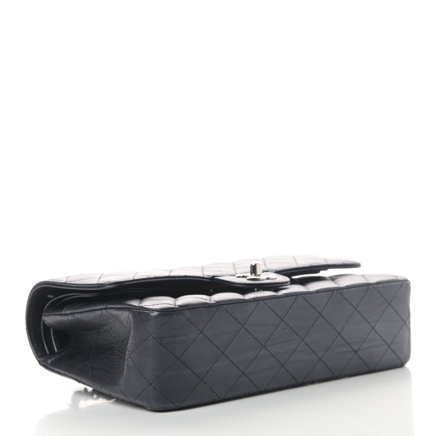 Chanel Iridescent Calfskin Quilted Medium Double Flap Charcoal 3 of 5