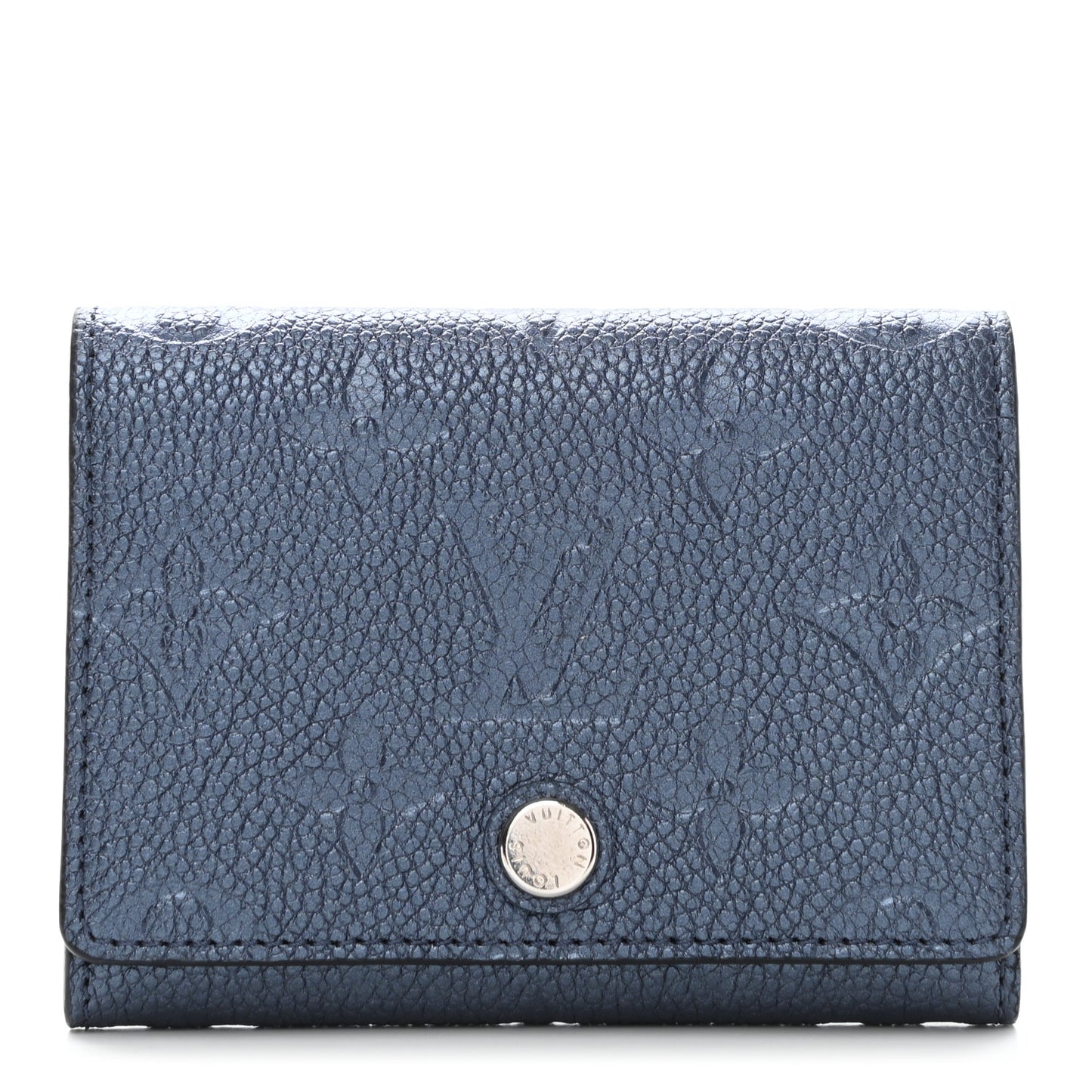 Metallic Monogram Business Card Holder Navy Nacre
