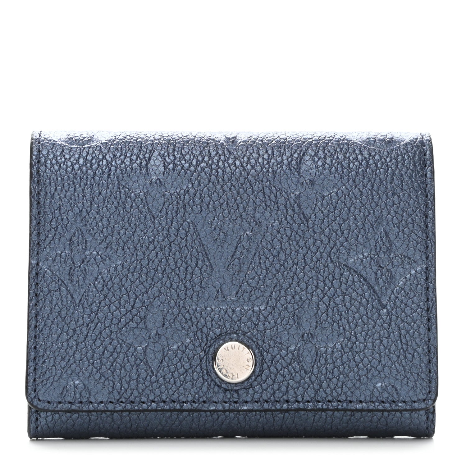 Louis Vuitton Metallic Monogram Business Card Holder Navy Nacre 1 of 7