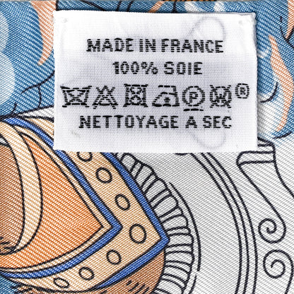 Hermes Silk Sur Mon Nuage Twilly Creme Bleu Ciel Orange 2 of 4