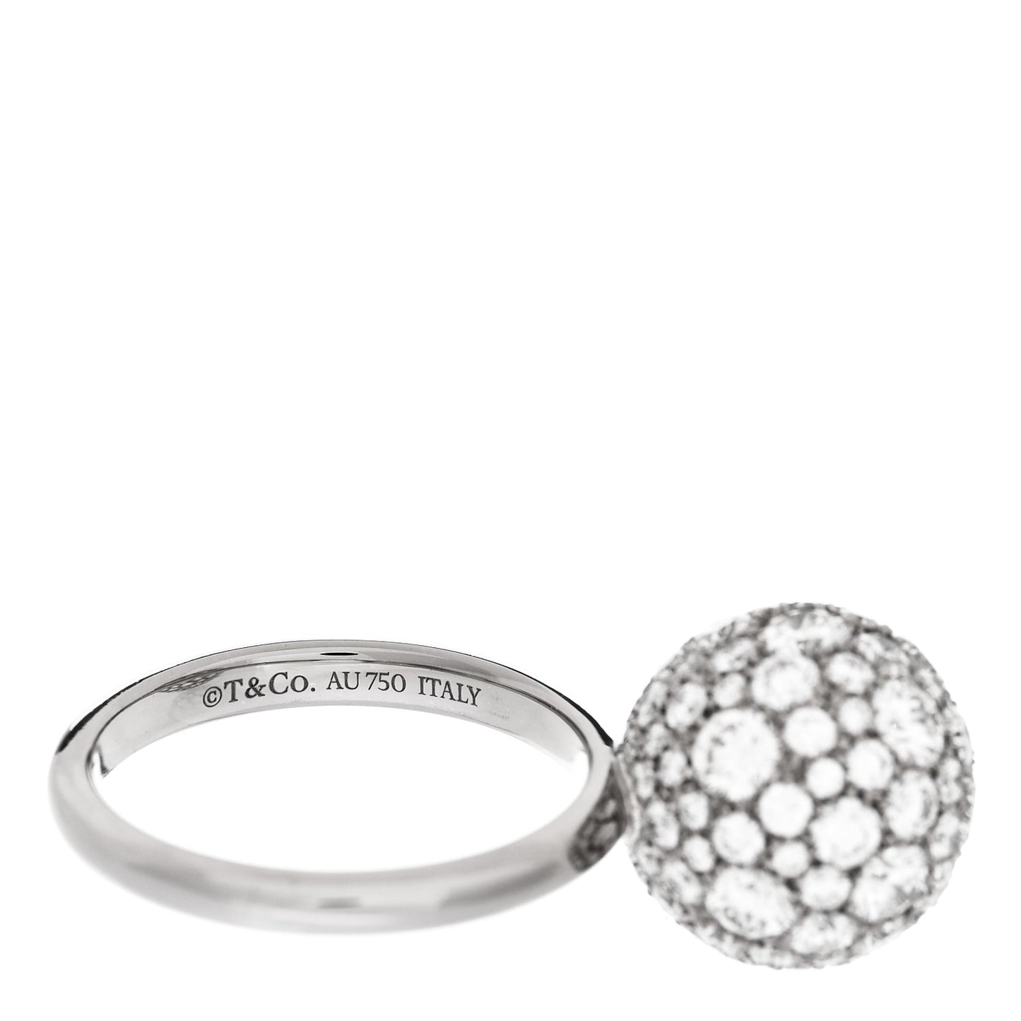 18K White Gold Diamond 12mm HardWear Ball Ring 52 6