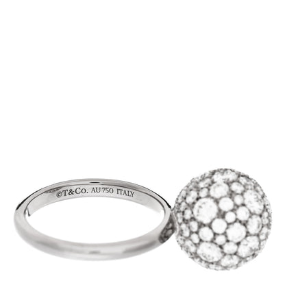 Tiffany 18K White Gold Diamond 12mm HardWear Ball Ring 52 6 5 of 6