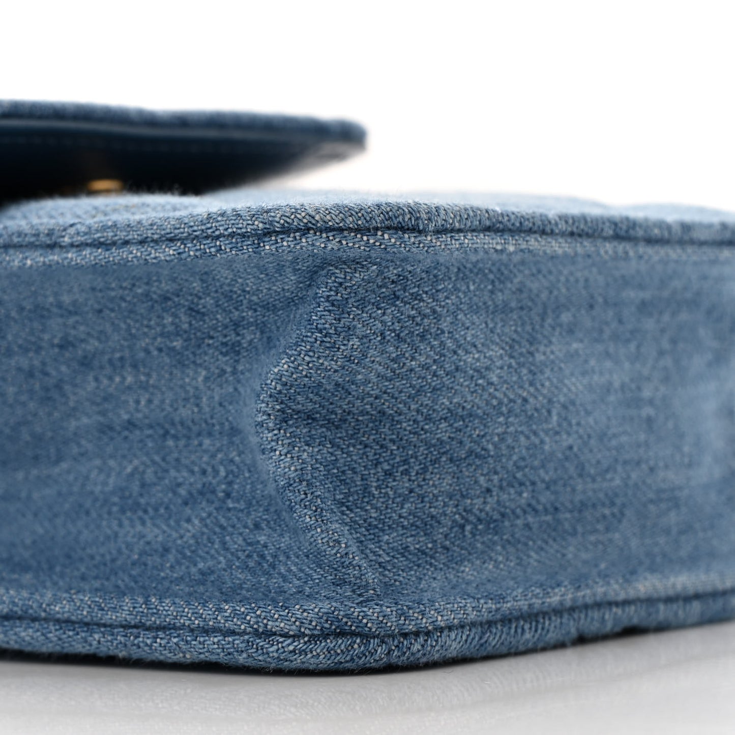 Denim Quilted Flap Mini Crossbody Blue