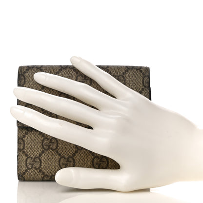 Gucci GG Plus Monogram Ladies GG French Flap Wallet Beige Ebony Cocoa 2 of 12