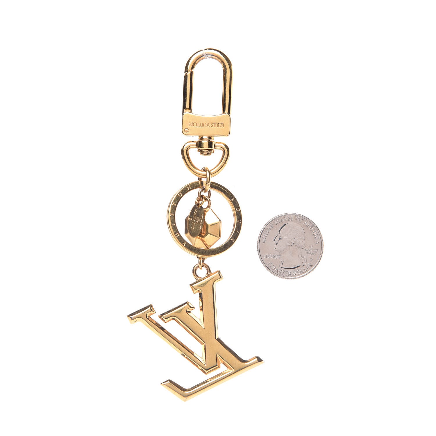 Louis Vuitton LV Facettes Bag Charm Key Holder Gold 2 of 3