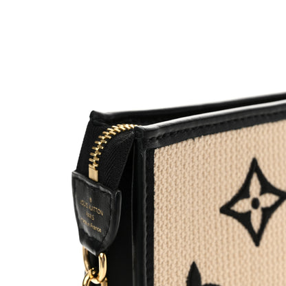 Louis Vuitton Raffia Calfskin Monogram Toiletry Pouch On Chain Beige Black 14 of 17