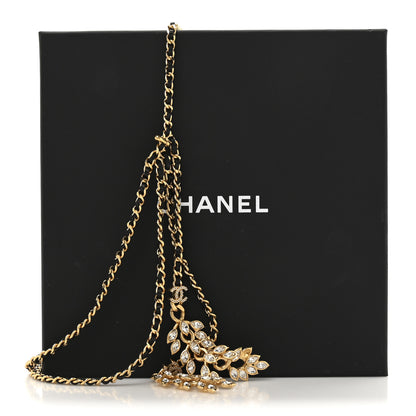 Chanel Lambskin Crystal Charm Chain CC Belt Black Gold 7 of 8