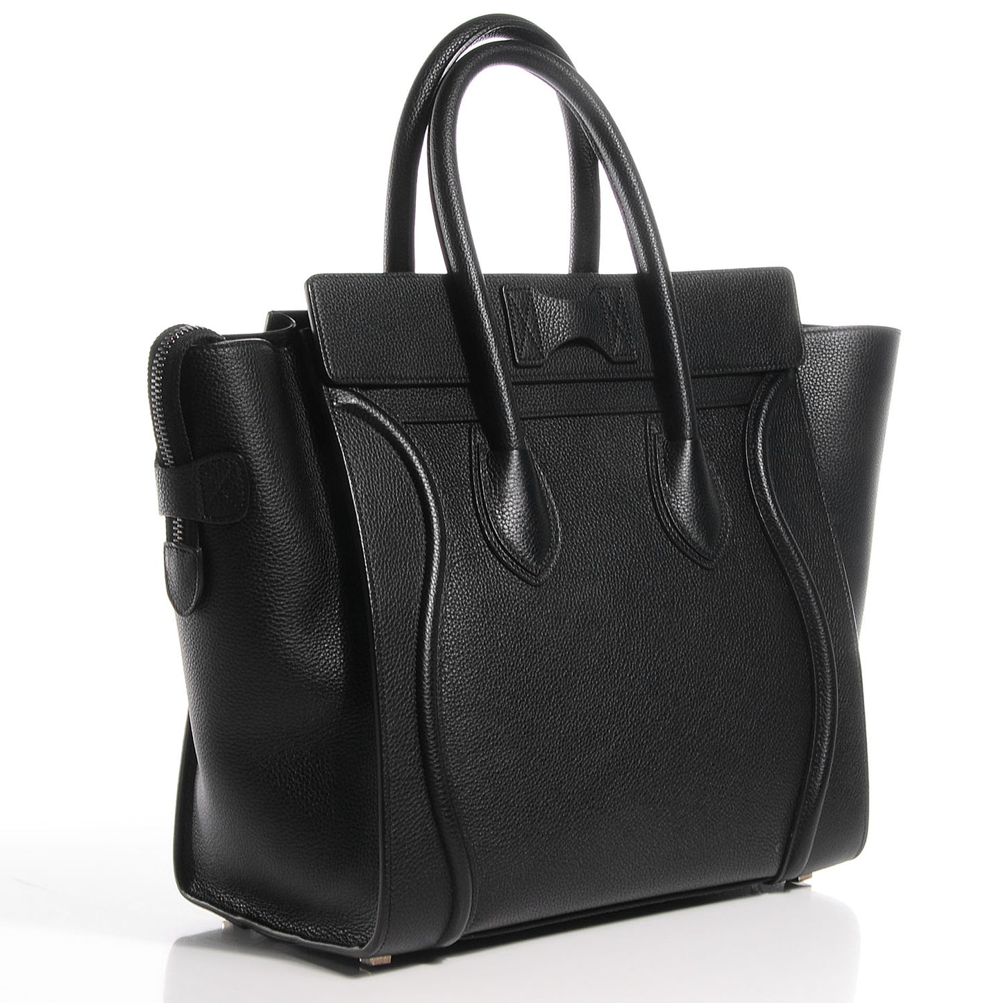 Drummed Calfskin Mini Luggage Black