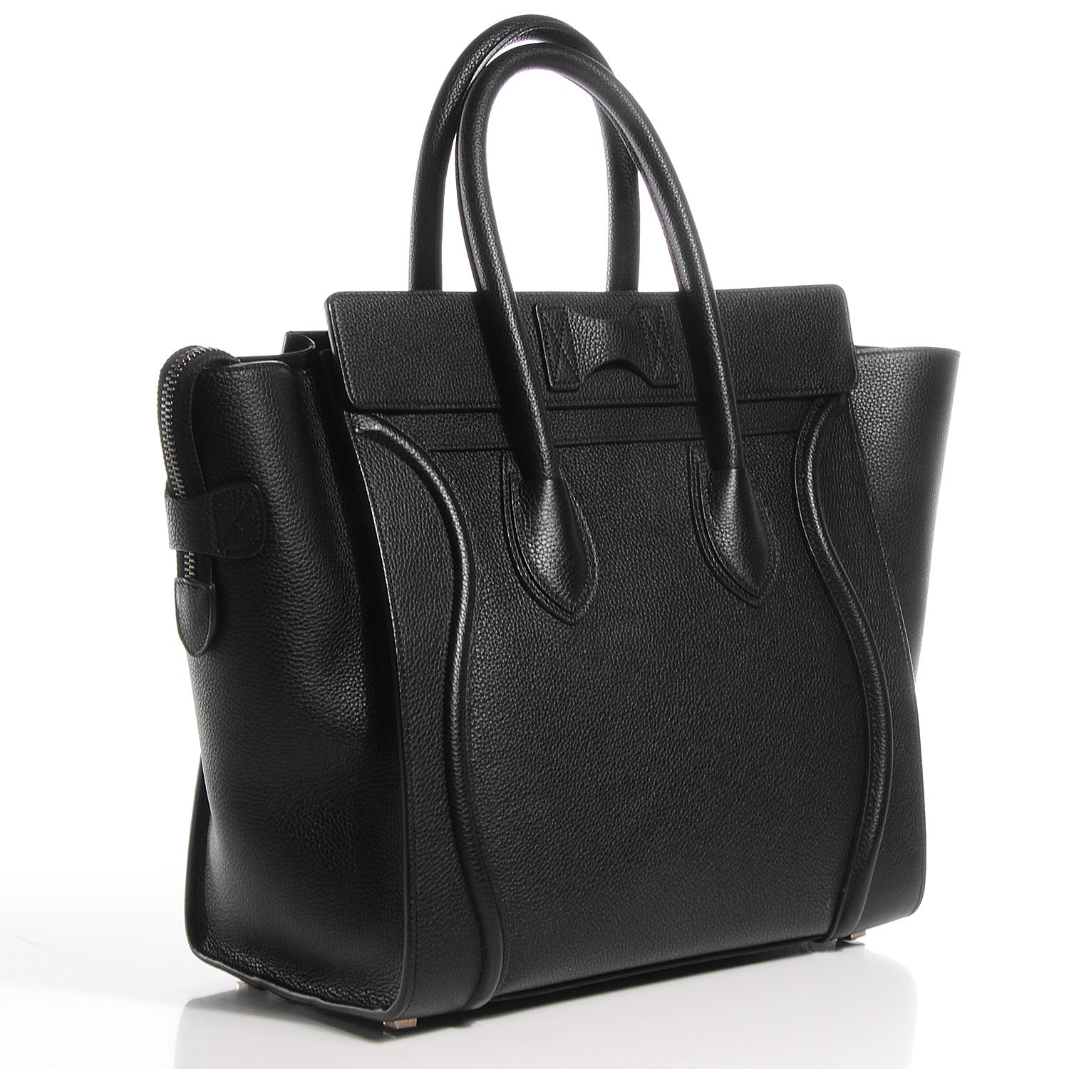 Celine Drummed Calfskin Mini Luggage Black 3 of 9