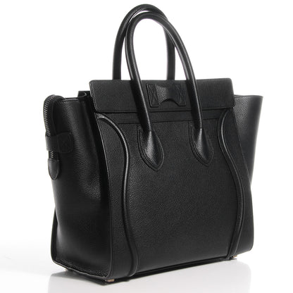 Celine Drummed Calfskin Mini Luggage Black 3 of 9