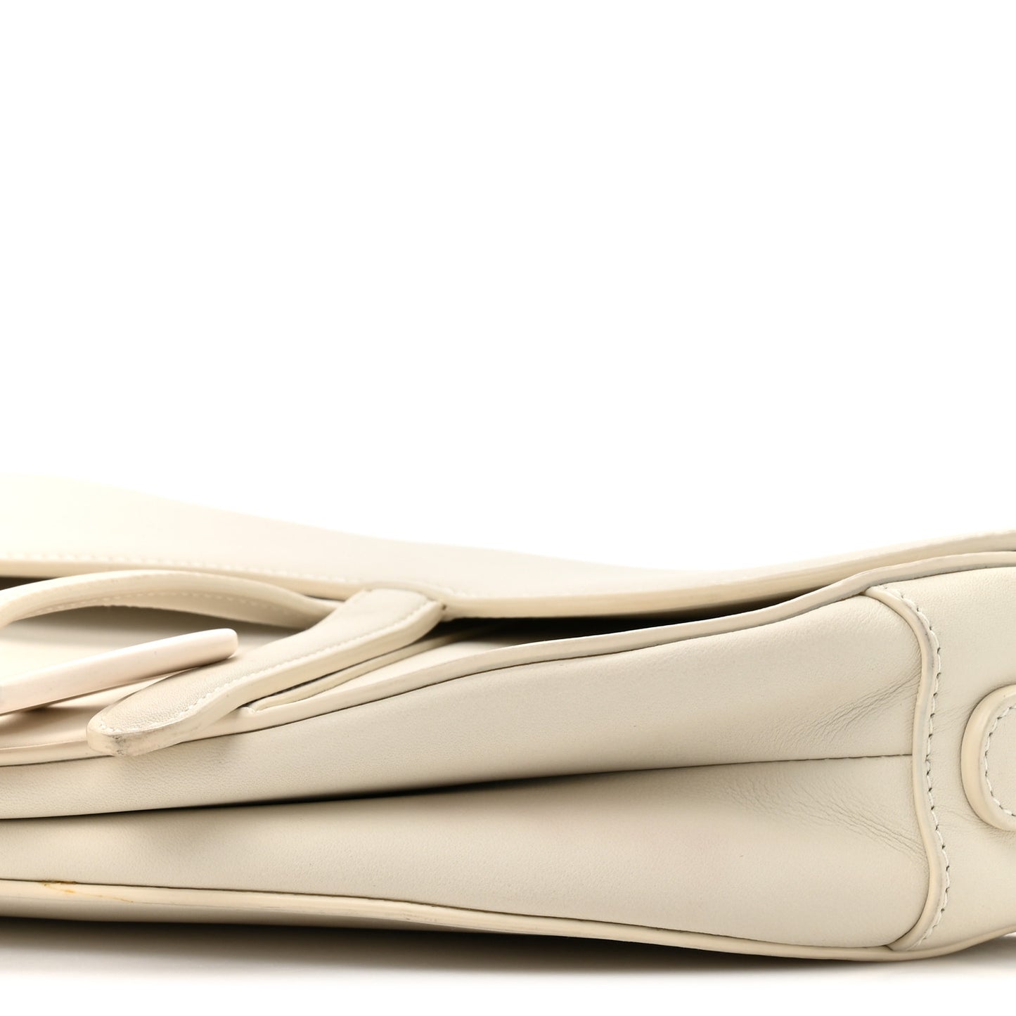 Ultra Matte Calfskin Saddle Bag Off White