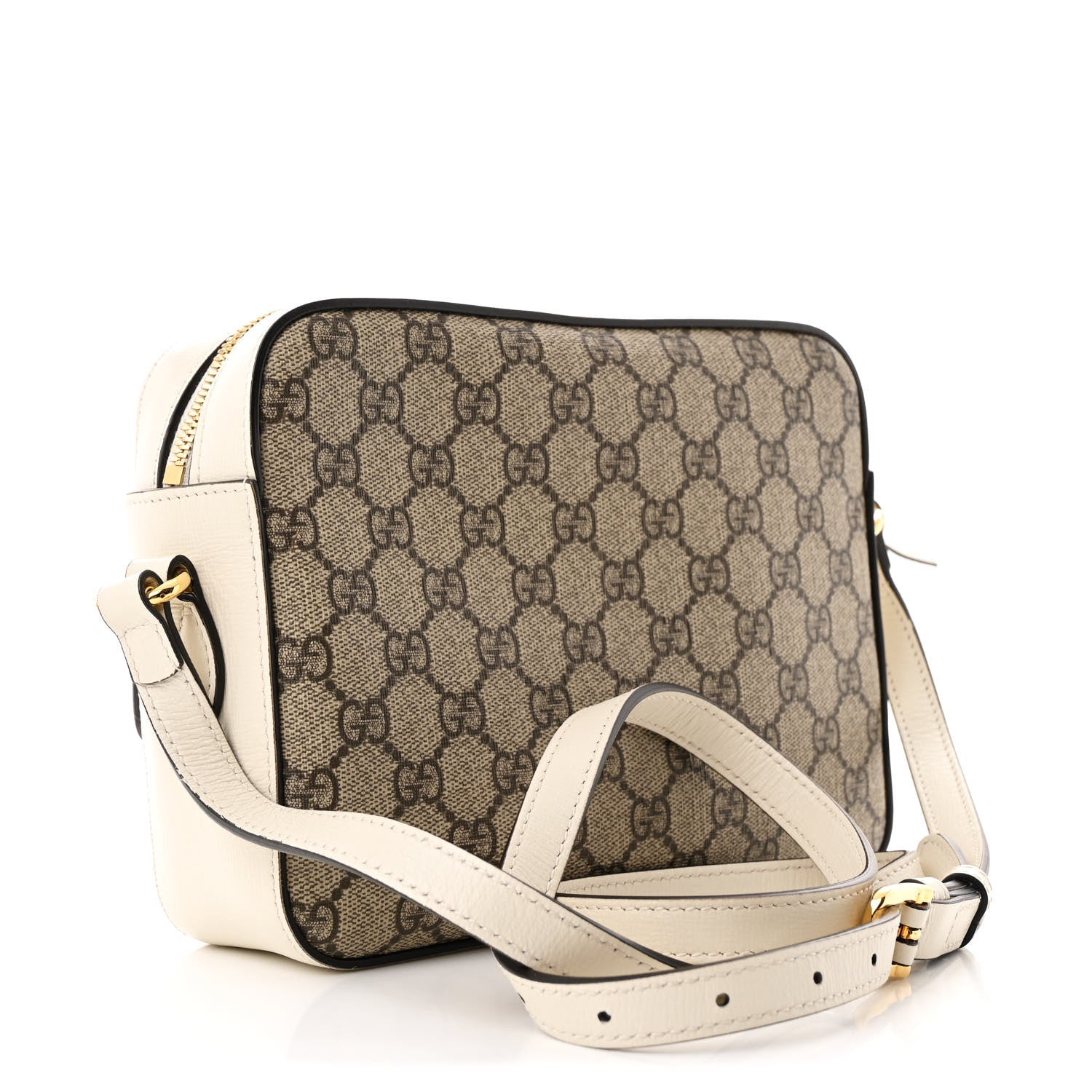Gucci GG Supreme Monogram Small Horsebit 1955 Shoulder Bag Beige Mystic White 3 of 12