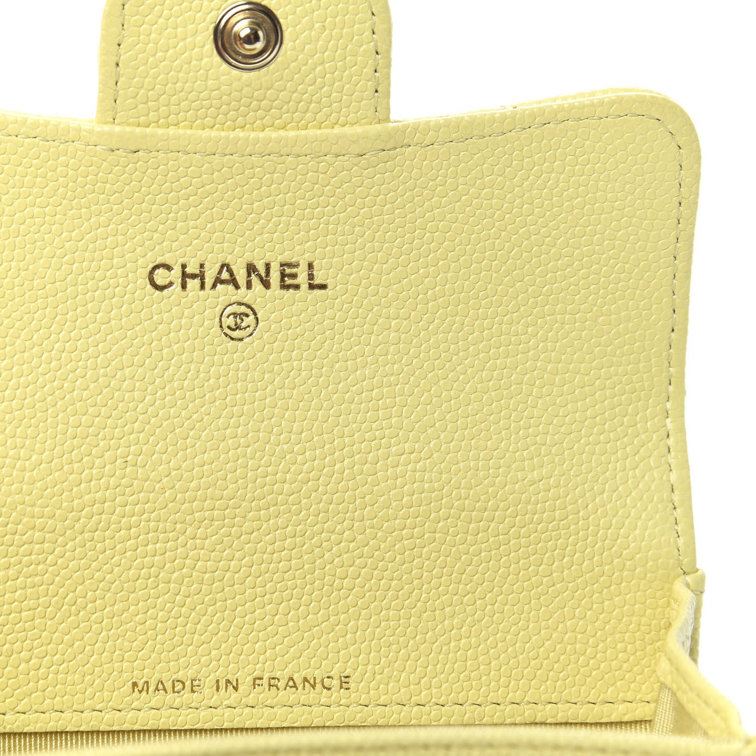 Chanel Caviar Quilted Flap Card Holder Wallet Yellow 6 of 11