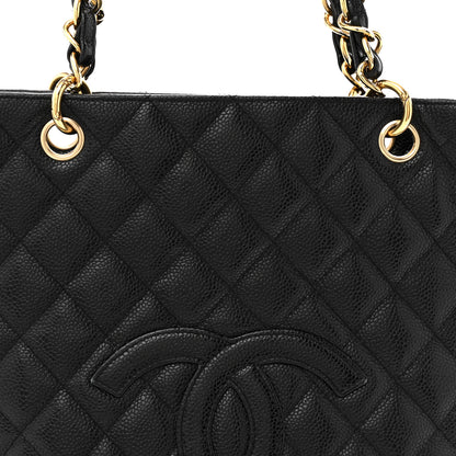 Chanel Caviar Quilted Petit Shopping Tote PST Black 8 of 14