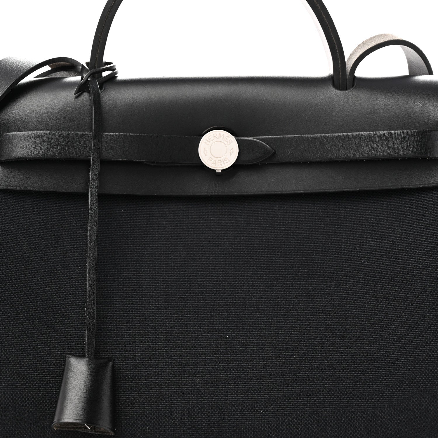 Hermes Military Toile Vache Hunter Herbag Zip Retourne 31 PM Black 9 of 11
