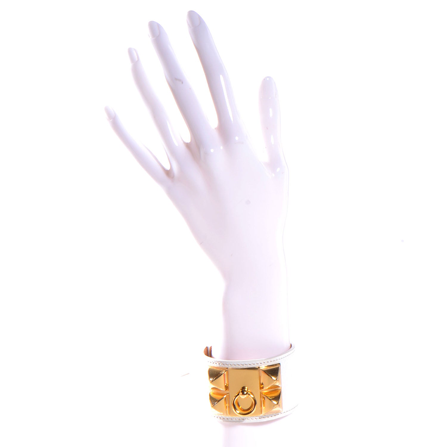 Hermes Epsom Collier de Chien CDC Bracelet White Large 2 of 7