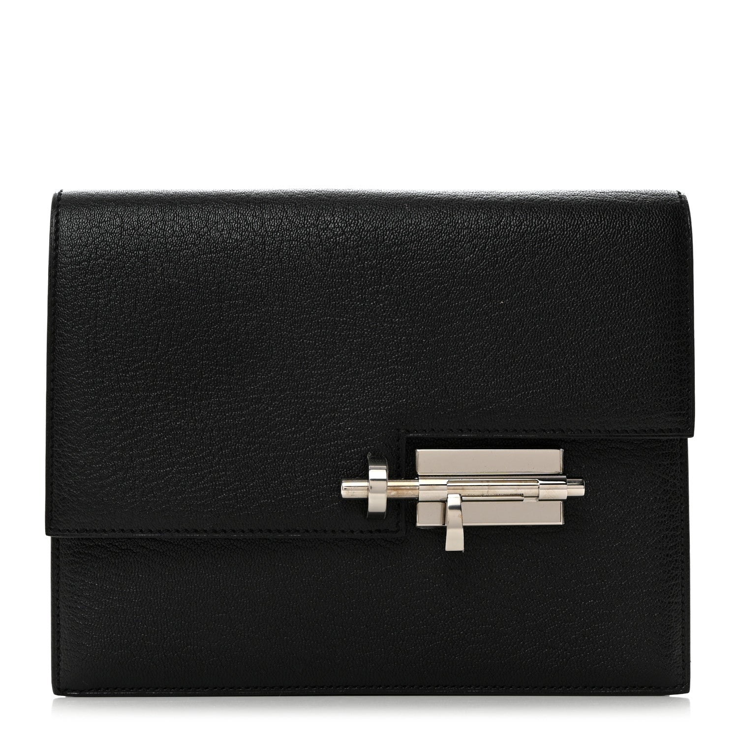 Hermes Chevre Mysore Verrou Clutch Black 1 of 7