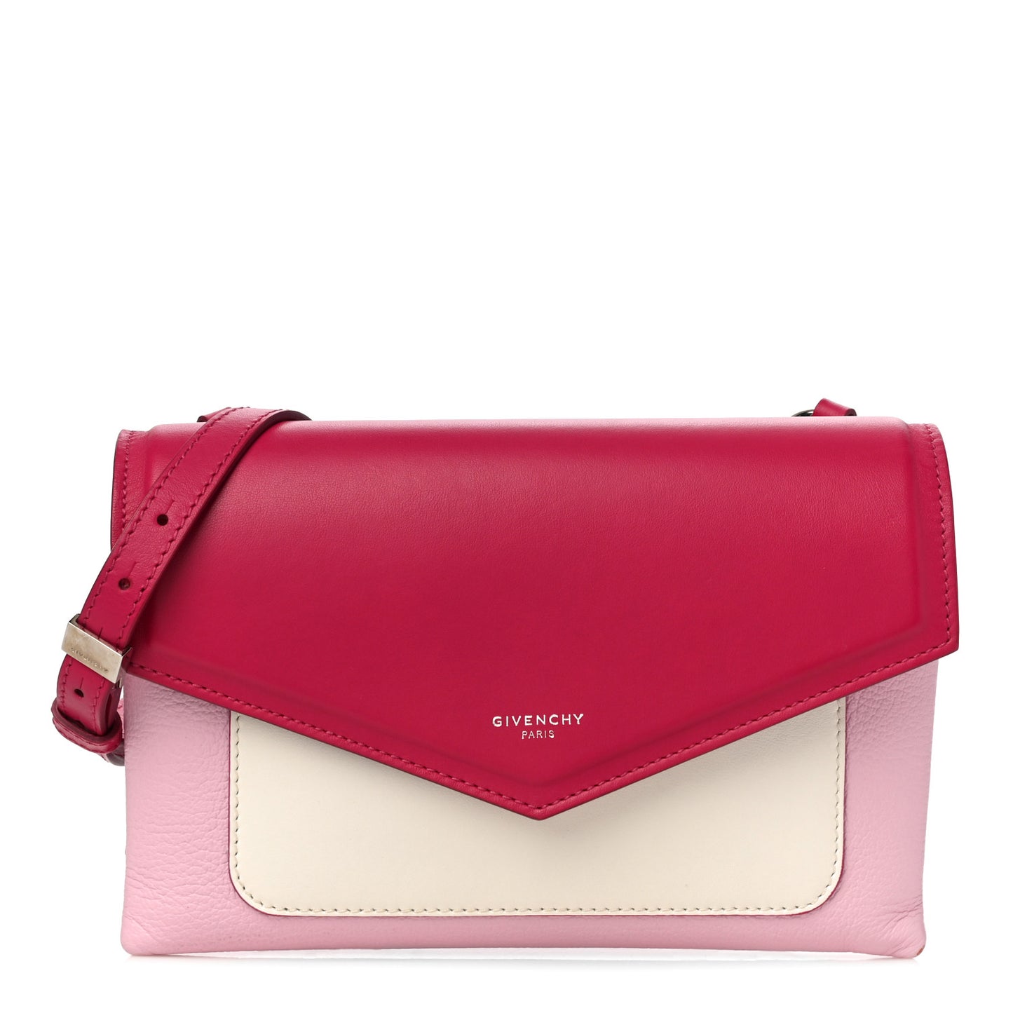Calfskin Duetto Crossbody Bag Bright Pink