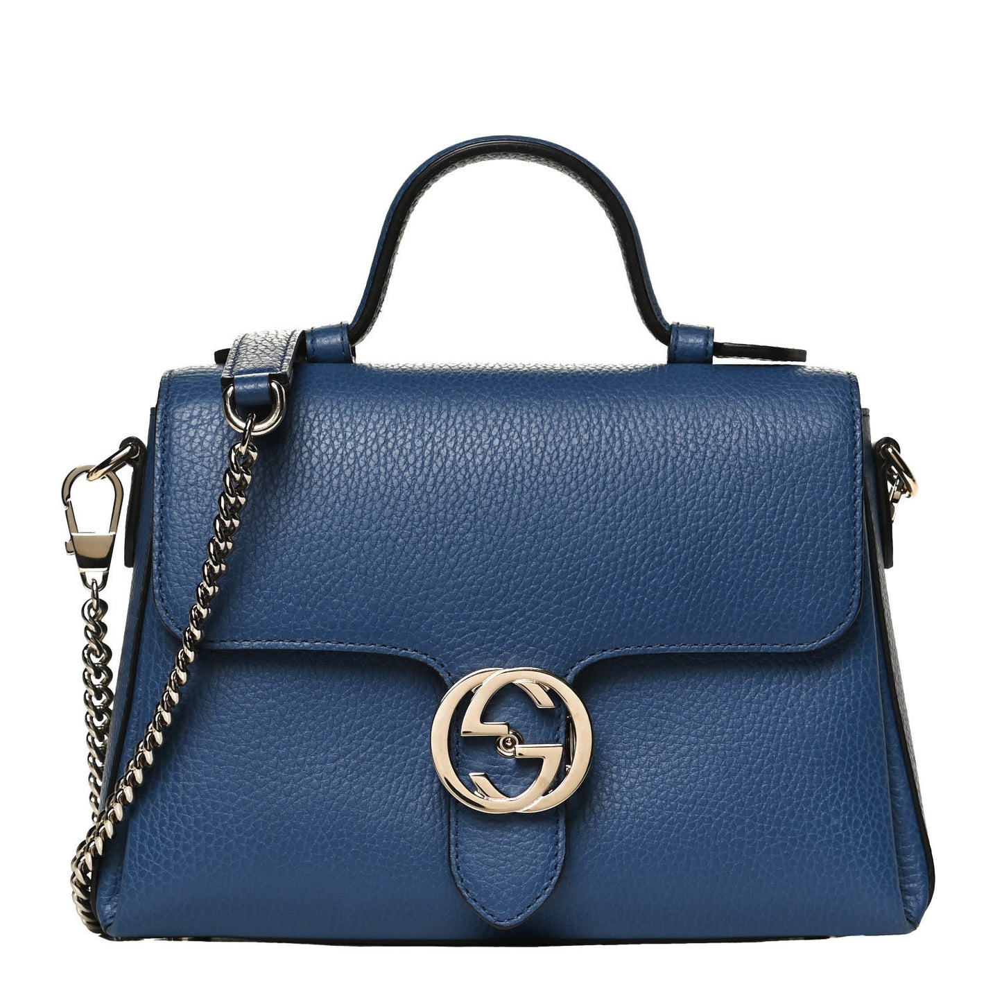 Dollar Calfskin Interlocking G Top Handle Shoulder Bag Caspian