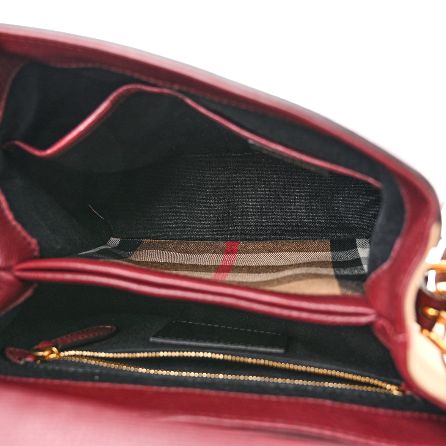 Burberry Derby Calfskin House Check Small Camberley Mahogany Red 5 of 14