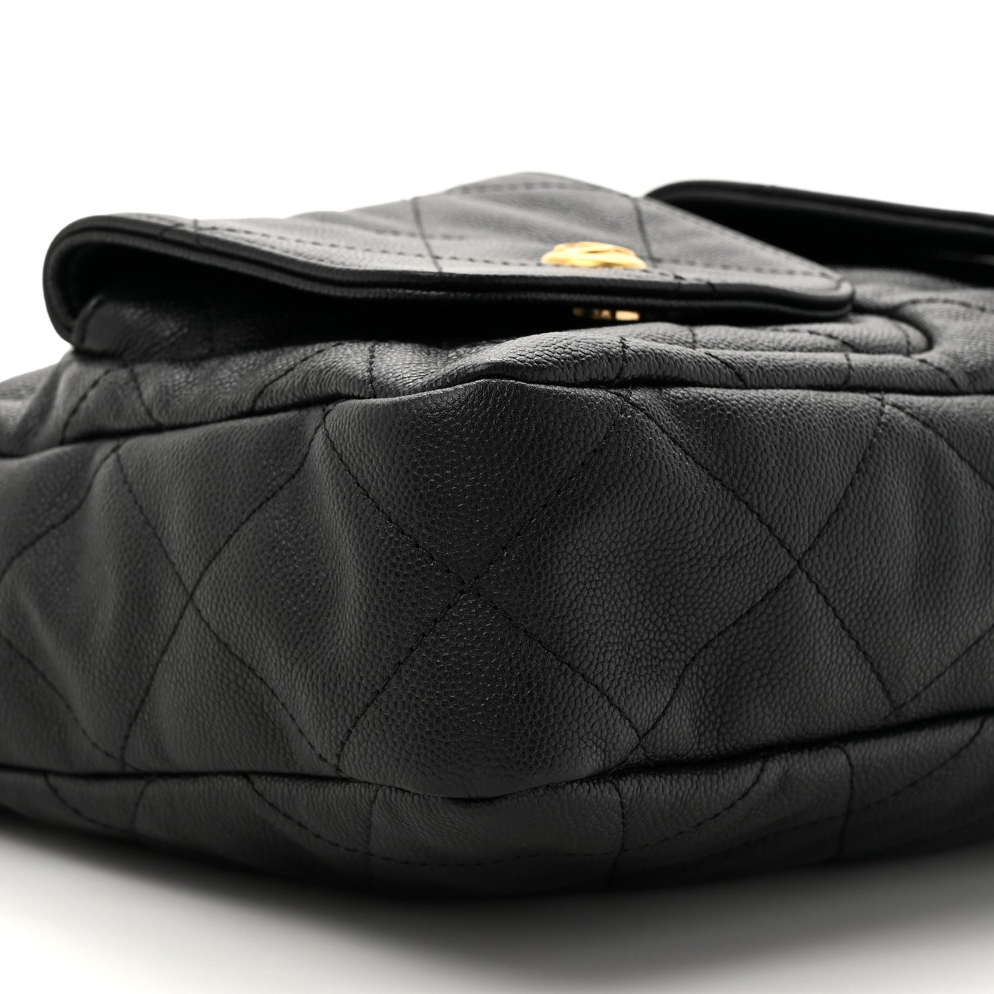 Caviar Quilted Supple Twins Hobo Bag Black