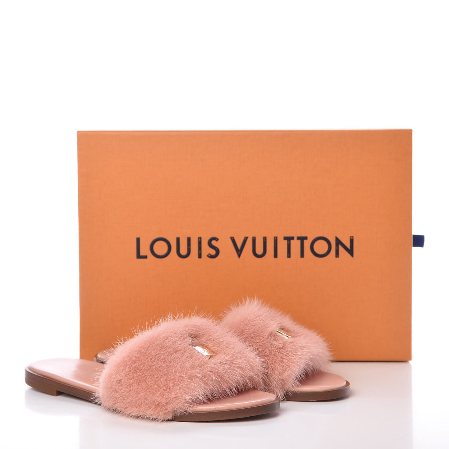 Mink Fur Lock It Flat Mule 37 Rose