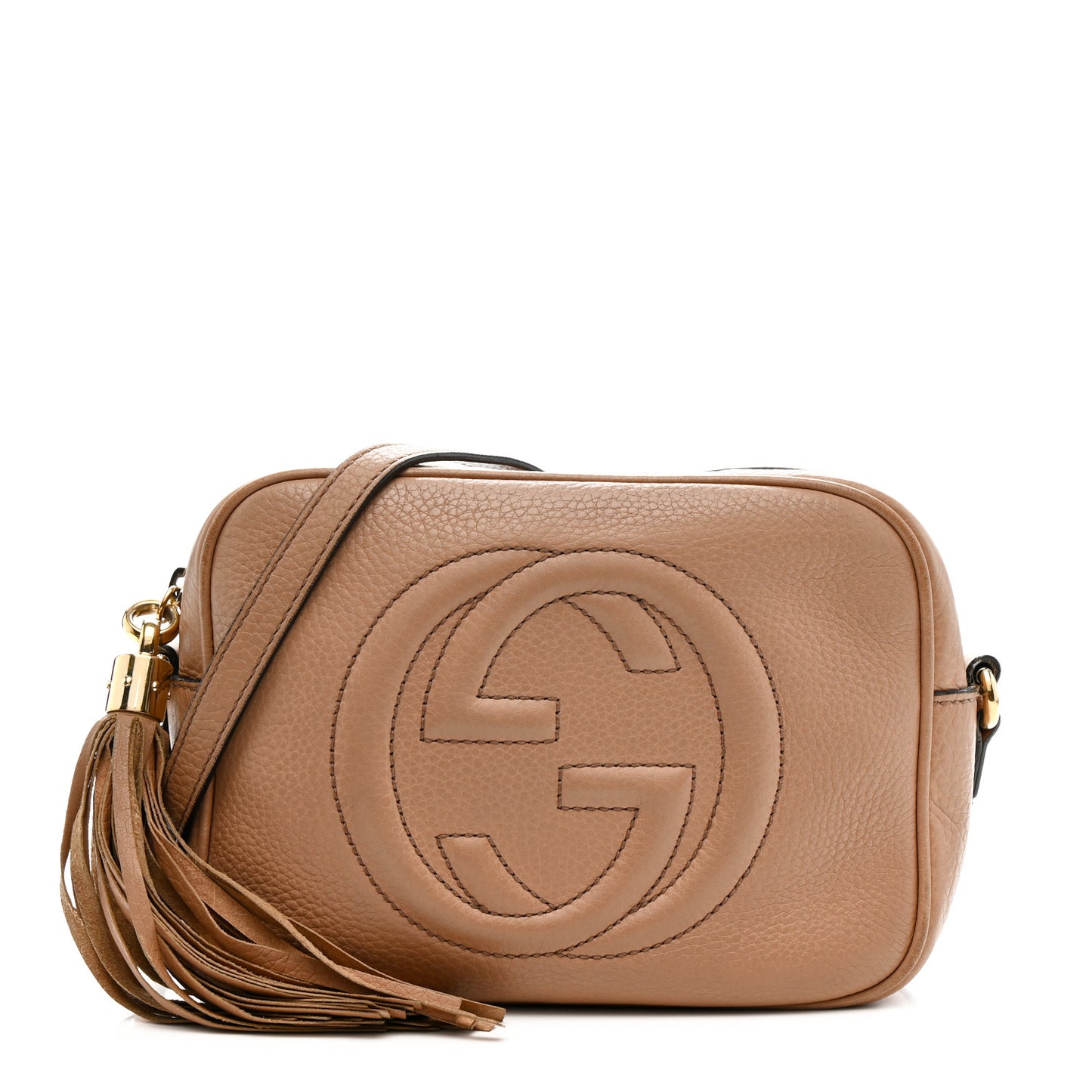 Pebbled Calfskin Small Soho Disco Bag Camelia