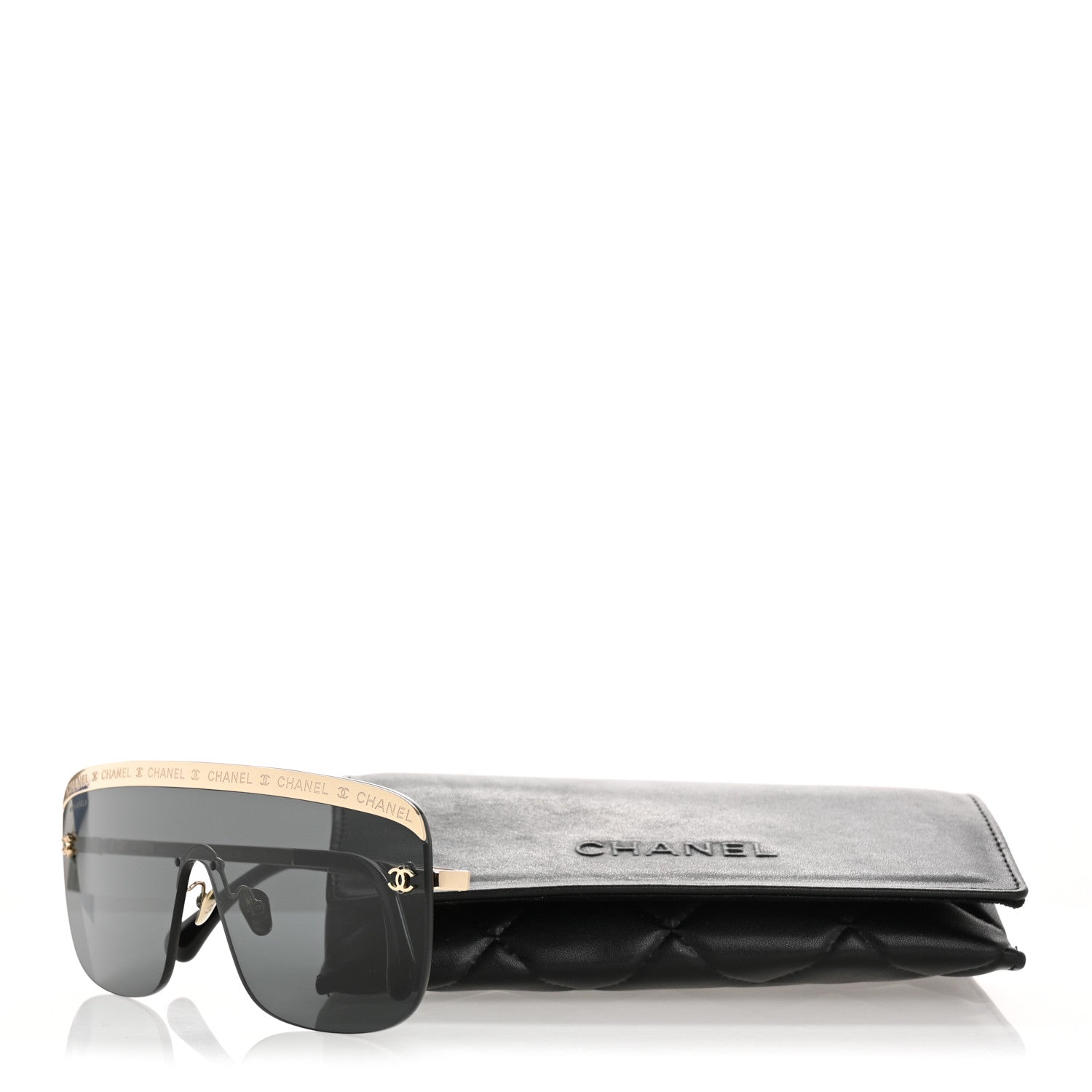 Chanel Metal Shield Sunglasses 71507 Gold 9 of 9