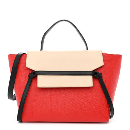 Celine Elephant Calfskin Mini Tri-Color Belt Bag Vermillion 1 of 13