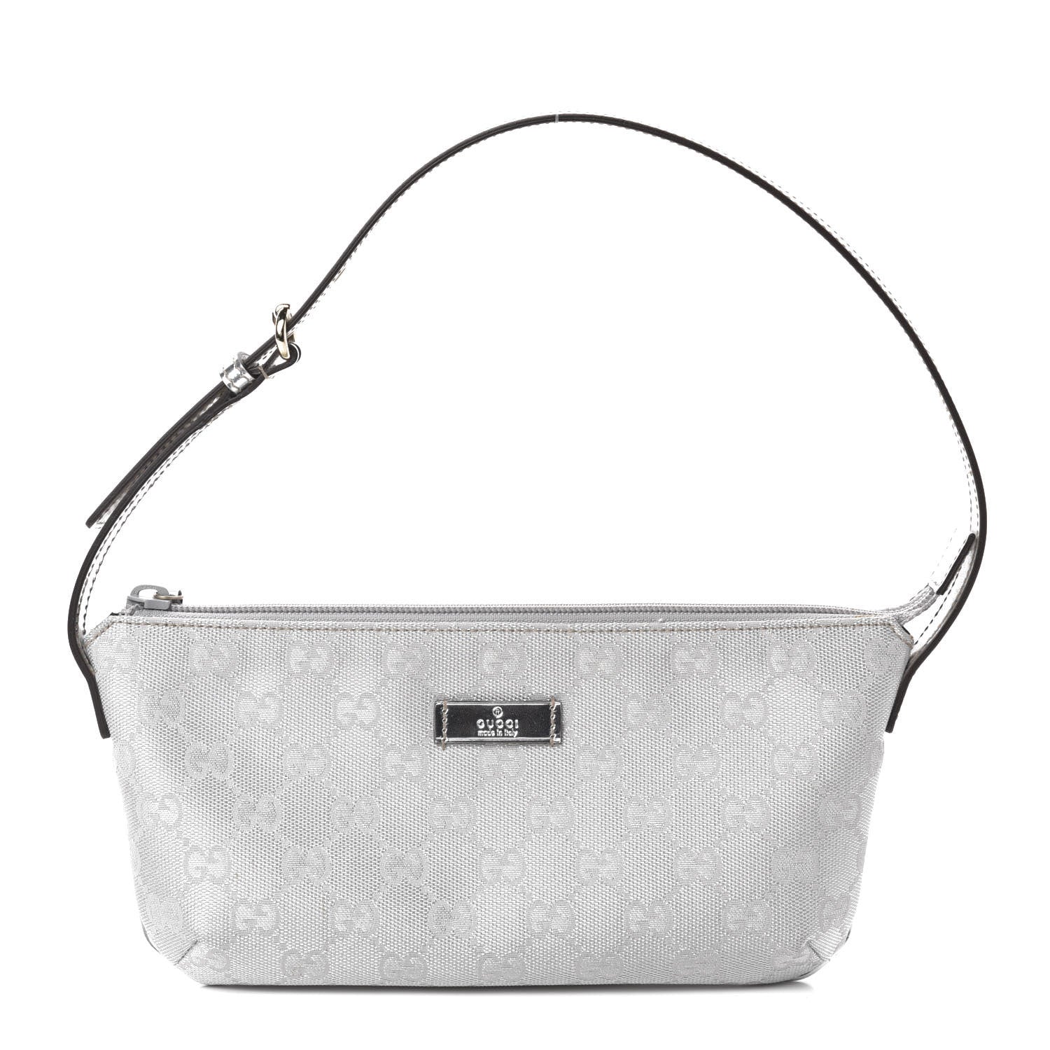 Gucci Metallic Monogram Pretty Boat Pochette Silver 1 of 10