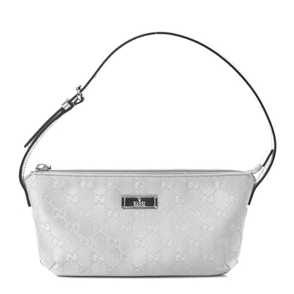 Gucci Metallic Monogram Pretty Boat Pochette Silver 1 of 10